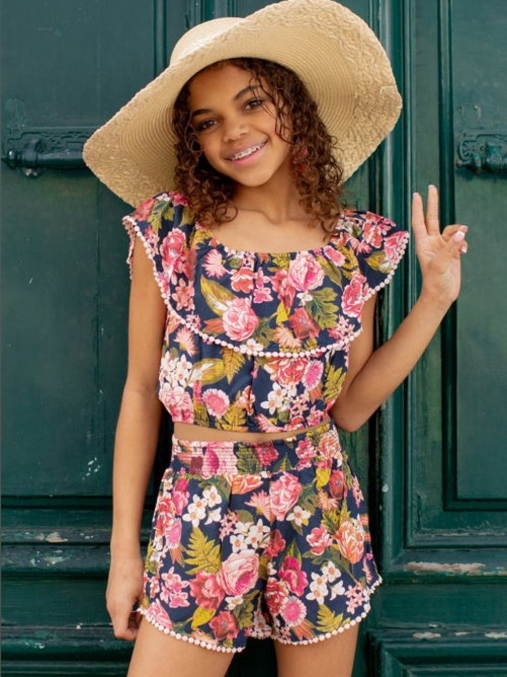 🌸✨ Joyfolie Jennylee Floral Set – Midnight Blue | Size 12 | NWT ✨🌸
